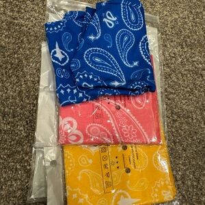 Colorful Paisley Bandanas Buff Gator Set - pink yellow blue